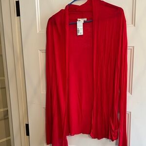 Vibrant Red Open Cardigan